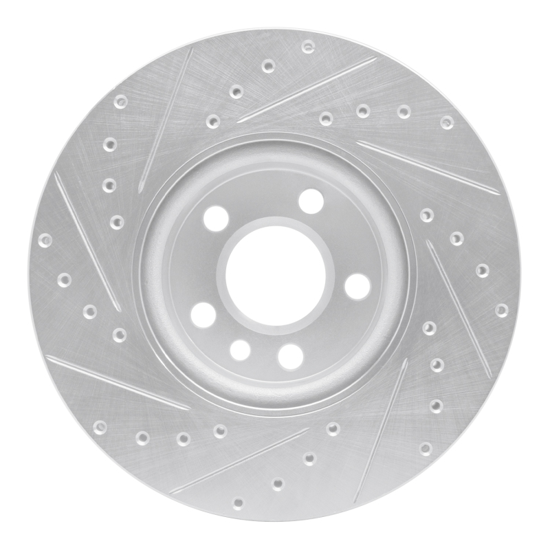 Volkswagen EuroVan Brake Rotor (1) - Front Right - R1 Concepts - Drilled & Slotted - Silver - `01-`03